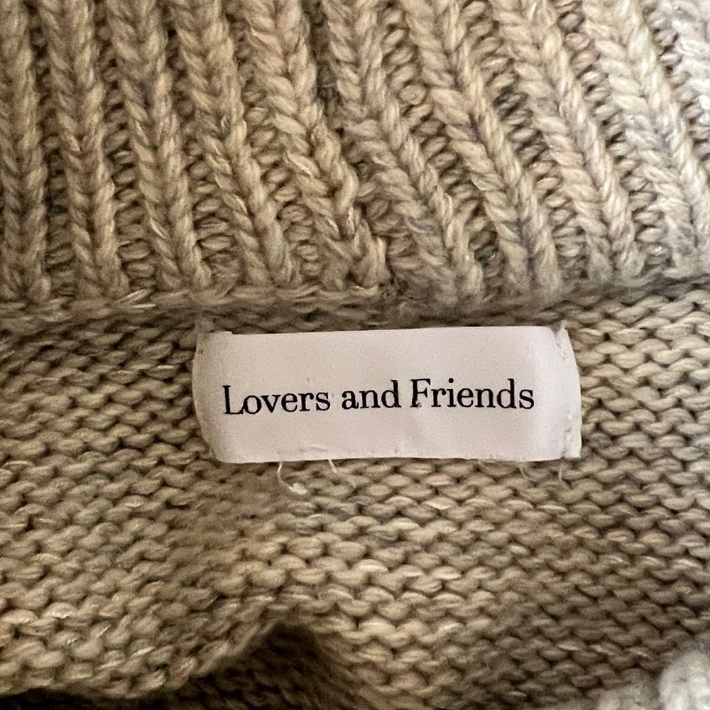 Lovers & Friends GRANITE SWEATER Wool Blend Knit Distressed Color Stone Size S - Picture 13 of 14